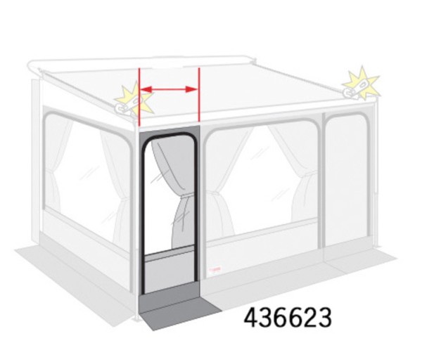 FIAMMA Erweiterungsset Frontteil 100cm (Q) für Markisenvorzelt Privacy Room