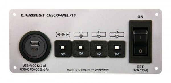 Kompaktpanel 714 - Silber - USB-A und USB-C