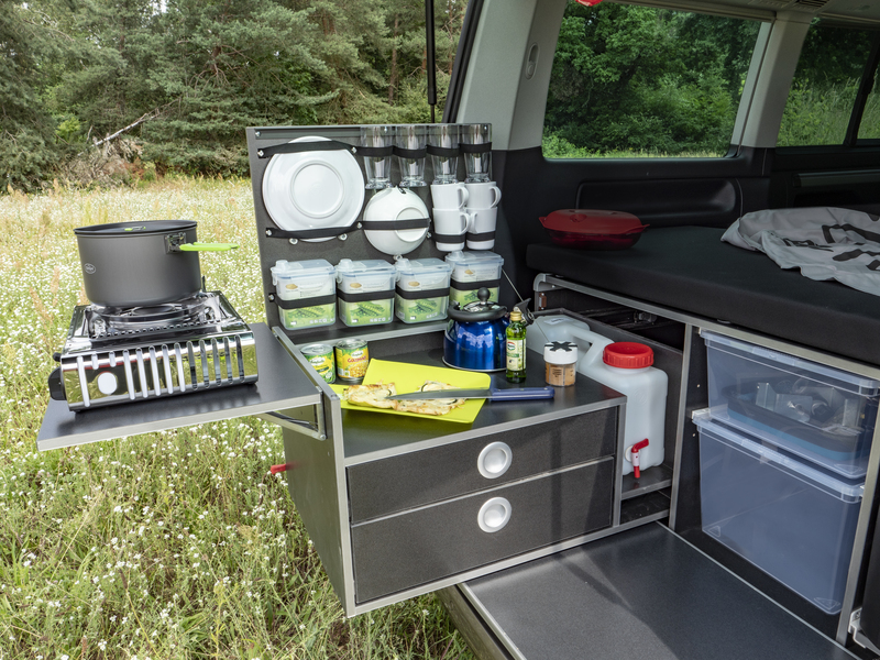 Kit4Camper VW T5 / T6 Campingbox Camperumbau Heckbett Übersitz Universal 